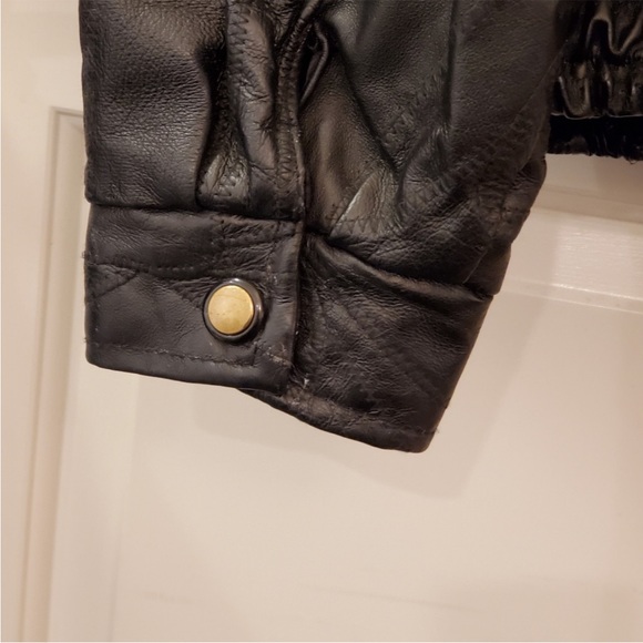 Leather Works brand Patchworked Leather Bomber coat. XXL - Picture 6 of 7